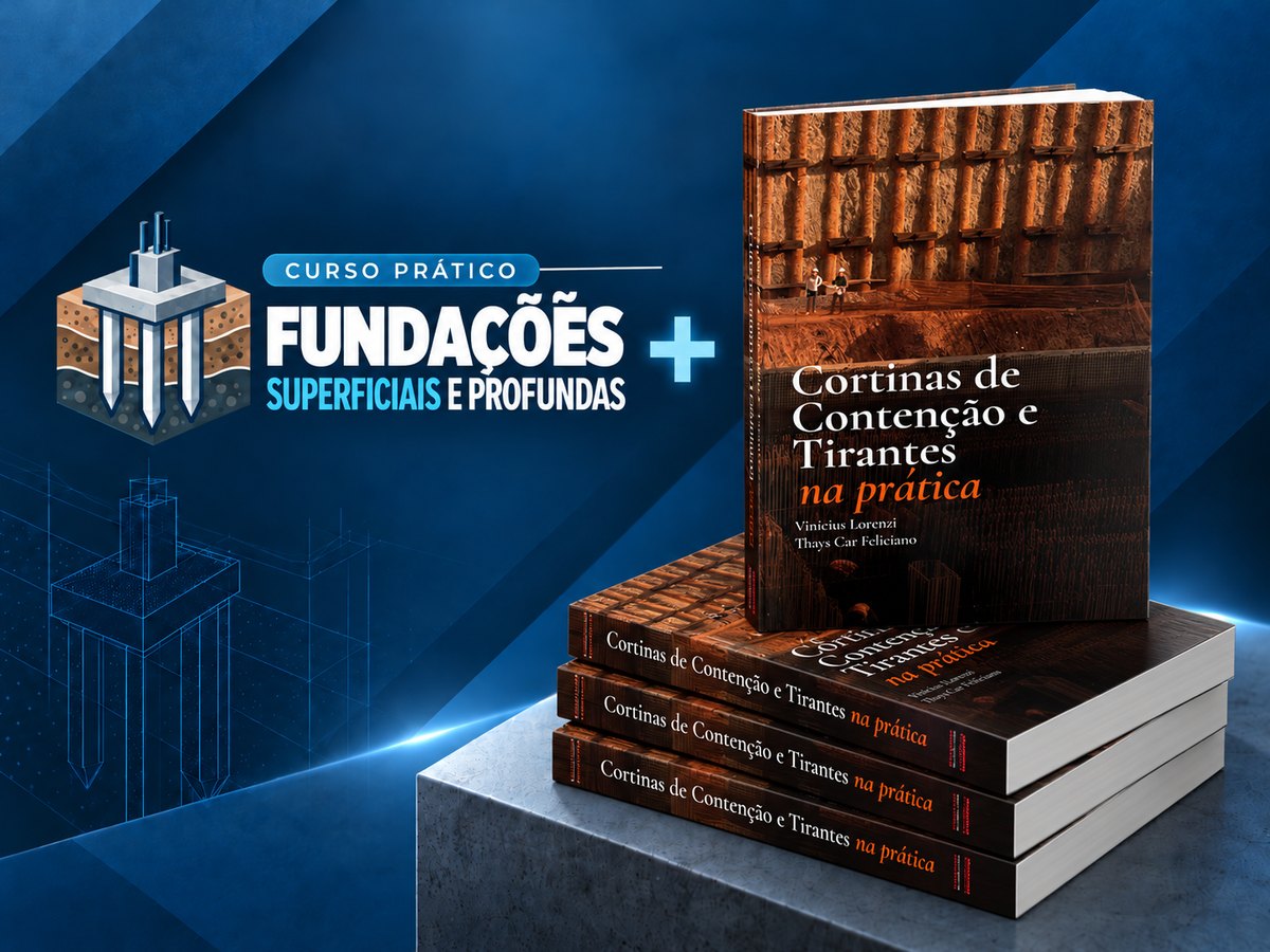 Curso Prático de Fundações Superficiais e Profundas + livro Cortinas de Contenção e Tirantes na Prática
